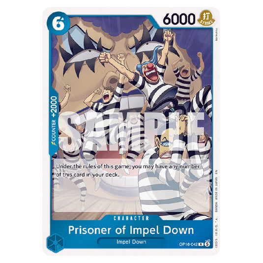 Prisoner of Impel Down OP16-042 card from the One Piece set The Time of Battle