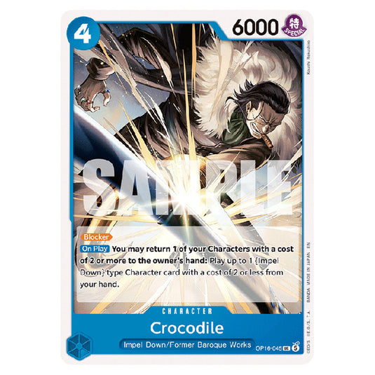 Crocodile OP16-045 card from the One Piece set The Time of Battle