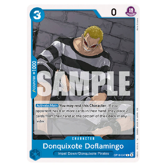 Donquixote Doflamingo OP16-047 card from the One Piece set The Time of Battle