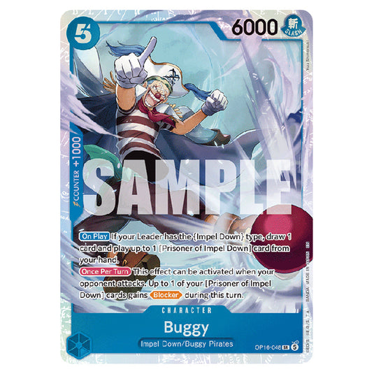 Buggy OP16-048 card from the One Piece set The Time of Battle