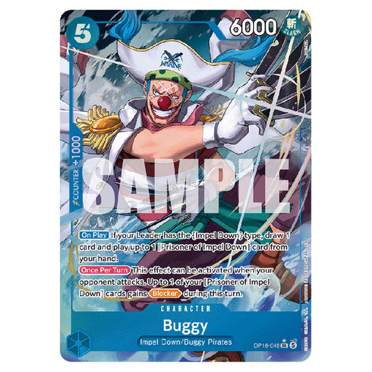 Buggy OP16-048a card from the One Piece set The Time of Battle