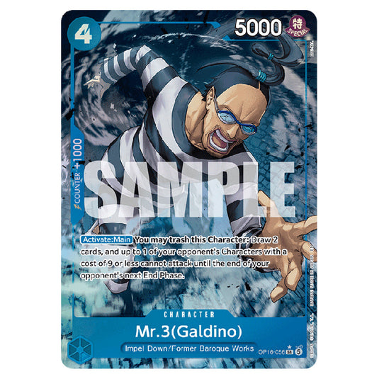 Mr.3(Galdino) OP16-056a card from the One Piece set The Time of Battle