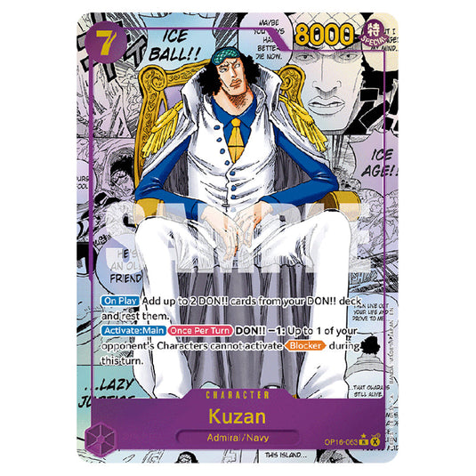 Kuzan OP16-063b card from the One Piece set The Time of Battle
