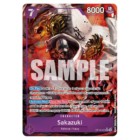 Sakazuki OP16-065a card from the One Piece set The Time of Battle