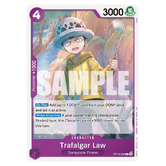 Trafalgar Law OP16-068 card from the One Piece set The Time of Battle