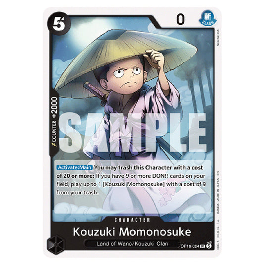 Kouzuki Momonosuke OP16-084 card from the One Piece set The Time of Battle