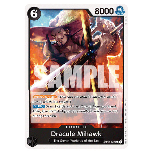 Dracule Mihawk OP16-089 card from the One Piece set The Time of Battle