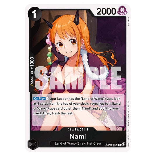 Nami OP16-091 card from the One Piece set The Time of Battle