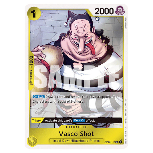 Vasco Shot OP16-110 card from the One Piece set The Time of Battle