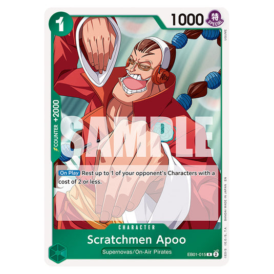 Scratchmen Apoo EB01-015 card from the One Piece set Premium Booster 02