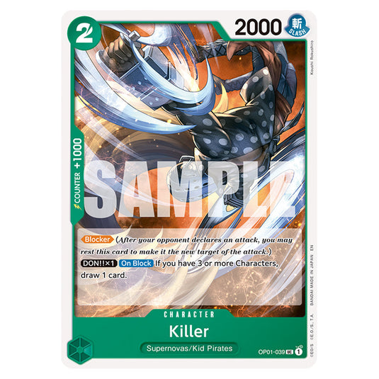 Killer OP01-039 card from the One Piece set Premium Booster 02