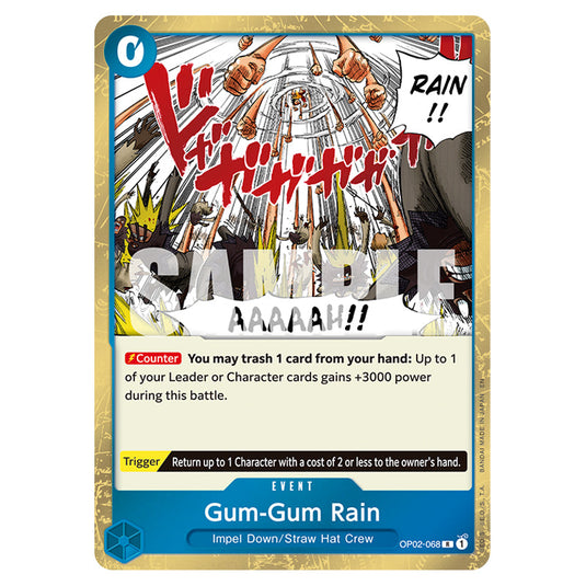 Gum-Gum Rain OP02-068 card from the One Piece set Premium Booster 02