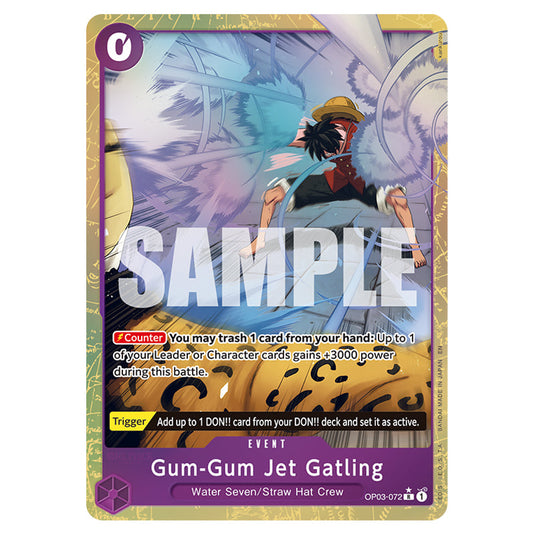 Gum-Gum Jet Gatling OP03-072a card from the One Piece set Premium Booster 02