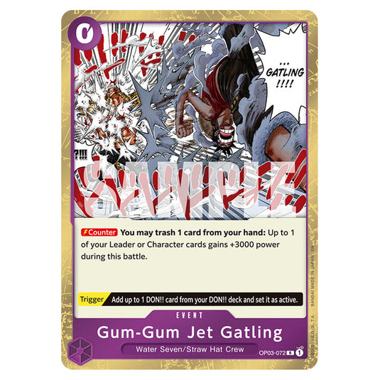 Gum-Gum Jet Gatling OP03-072 card from the One Piece set Premium Booster 02