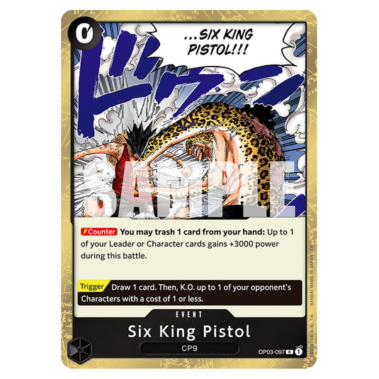 Six King Pistol OP03-097 card from the One Piece set Premium Booster 02