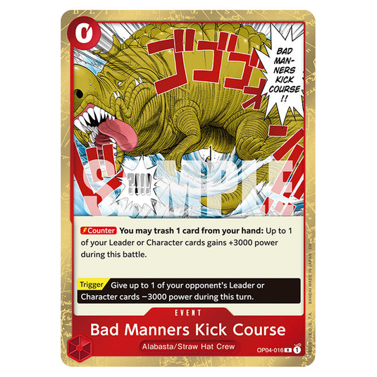 Bad Manners Kick Course OP04-016 card from the One Piece set Premium Booster 02