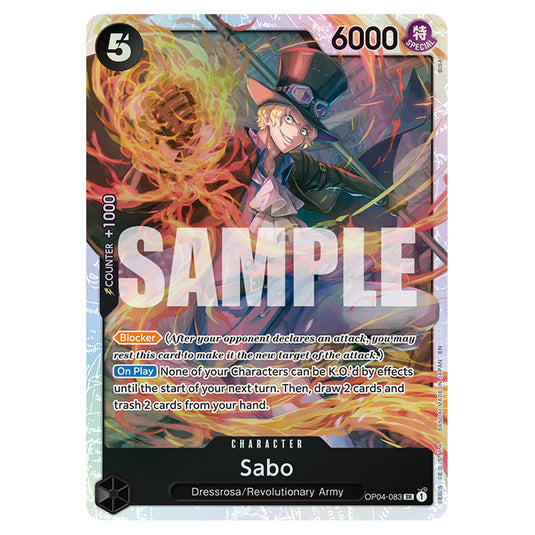 Sabo OP04-083 card from the One Piece set Premium Booster 02