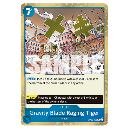 Gravity Blade Raging Tiger OP06-058 card from the One Piece set Premium Booster 02