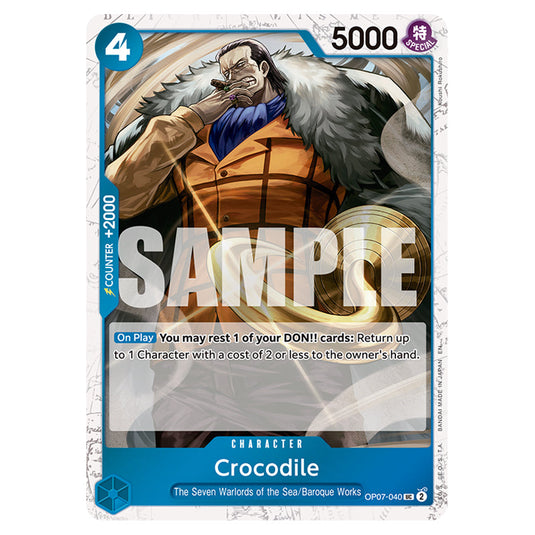 Crocodile OP07-040a card from the One Piece set Premium Booster 02