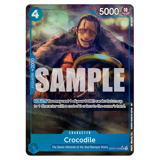 Crocodile OP07-040b card from the One Piece set Premium Booster 02