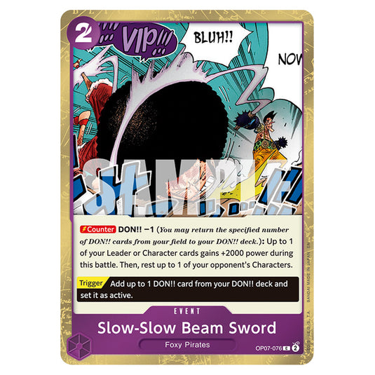 Slow-Slow Beam Sword OP07-076a card from the One Piece set Premium Booster 02