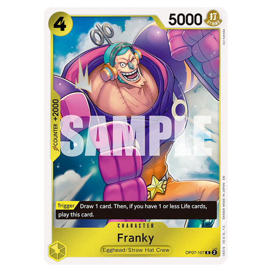 Franky OP07-107 card from the One Piece set Premium Booster 02