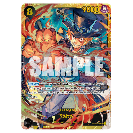 Sabo OP07-118 card from the One Piece set Premium Booster 02