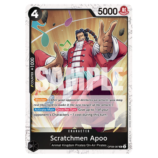 Scratchmen Apoo OP08-087a card from the One Piece set Premium Booster 02
