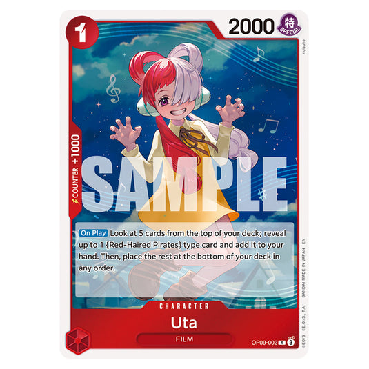 Uta OP09-002 card from the One Piece set Premium Booster 02