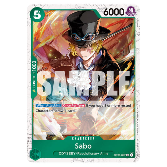 Sabo OP09-027a card from the One Piece set Premium Booster 02