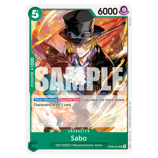 Sabo OP09-027 card from the One Piece set Premium Booster 02