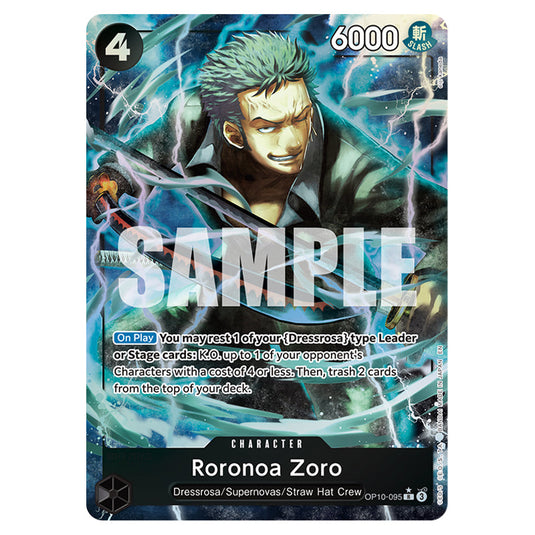 Roronoa Zoro OP10-095a card from the One Piece set Premium Booster 02
