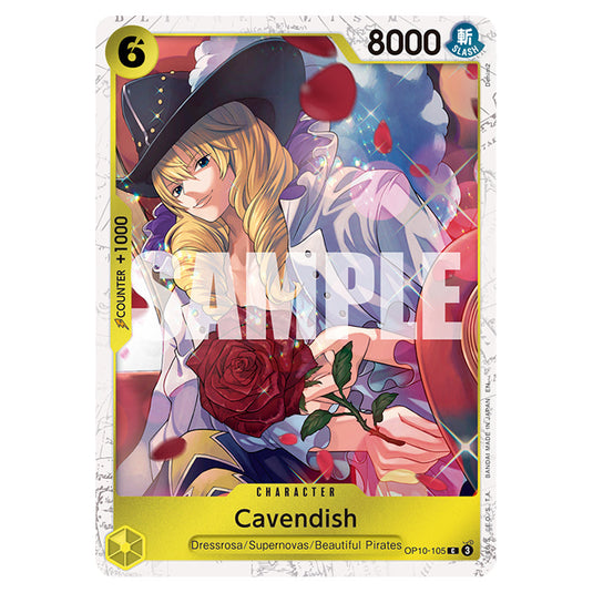 Cavendish OP10-105a card from the One Piece set Premium Booster 02