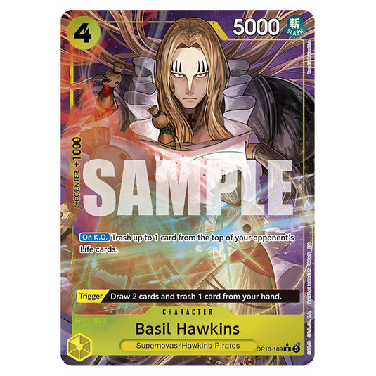 Basil Hawkins OP10-109a card from the One Piece set Premium Booster 02