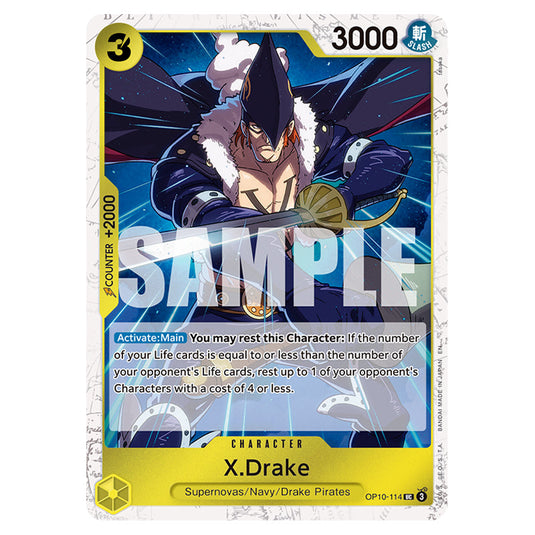 X.Drake OP10-114a card from the One Piece set Premium Booster 02