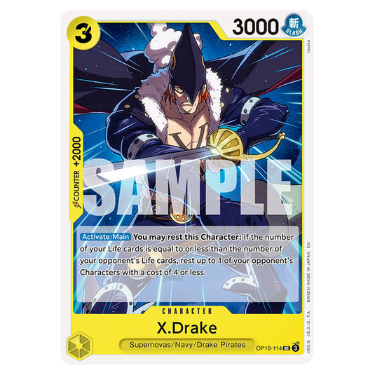 X.Drake OP10-114 card from the One Piece set Premium Booster 02