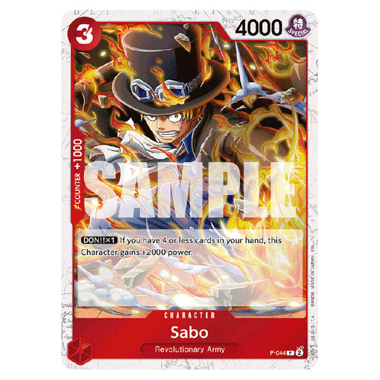 Sabo P-044a card from the One Piece set Premium Booster 02