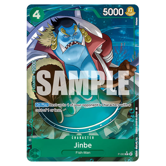 Jinbe P-063b card from the One Piece set Premium Booster 02