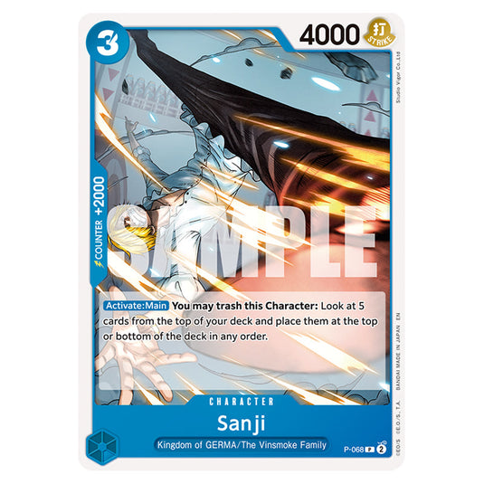 Sanji P-068 card from the One Piece set Premium Booster 02