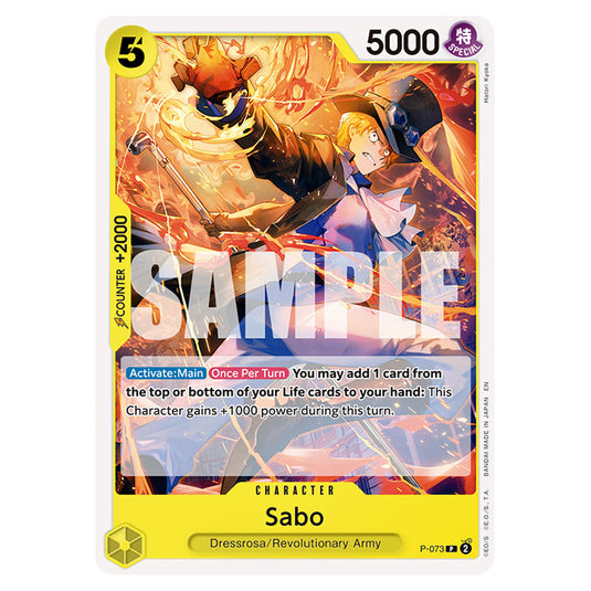 Sabo P-073 card from the One Piece set Premium Booster 02