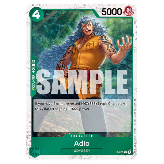 Adio P-078a card from the One Piece set Premium Booster 02