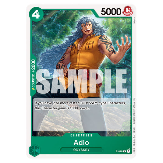 Adio P-078 card from the One Piece set Premium Booster 02