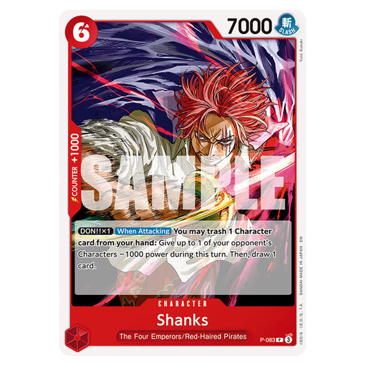 Shanks P-083 card from the One Piece set Premium Booster 02