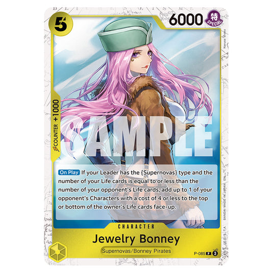 Jewelry Bonney P-085a card from the One Piece set Premium Booster 02