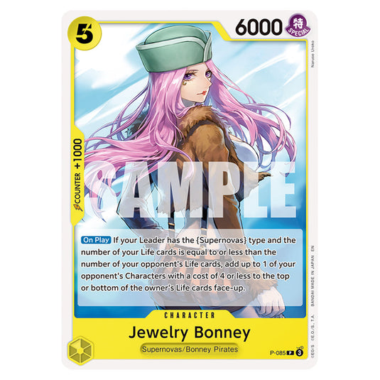 Jewelry Bonney P-085 card from the One Piece set Premium Booster 02