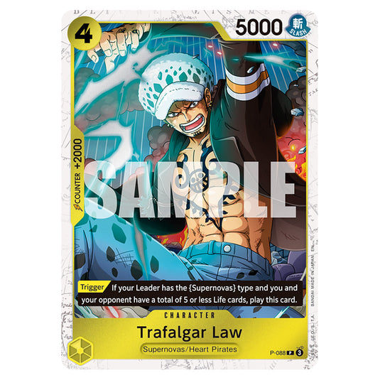 Trafalgar Law P-088a card from the One Piece set Premium Booster 02