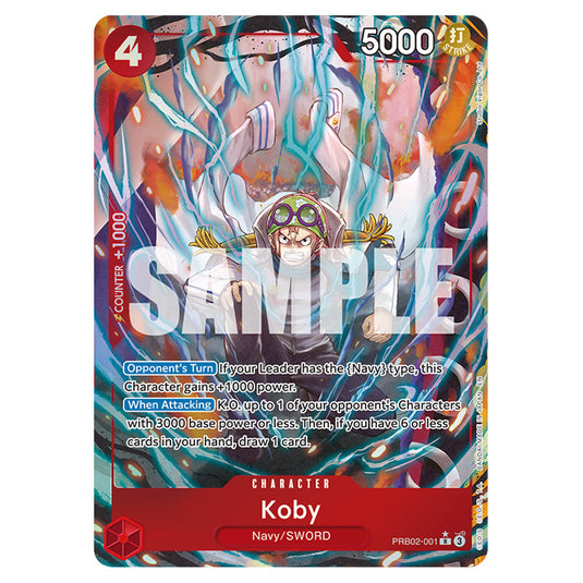 Koby PRB02-001a card from the One Piece set Premium Booster 02