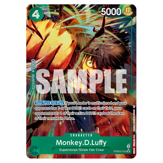 Monkey.D.Luffy PRB02-005a card from the One Piece set Premium Booster 02