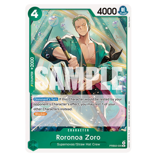 Roronoa Zoro PRB02-006 card from the One Piece set Premium Booster 02
