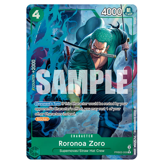 Roronoa Zoro PRB02-006a card from the One Piece set Premium Booster 02